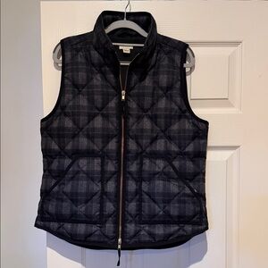 J. Crew Dark Checkered Quilted Vest